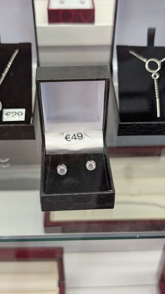 Crystal Rubover Studs, Silver
