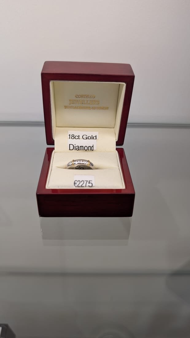 Diamond Band Ring, 18ct Gold, Diamond