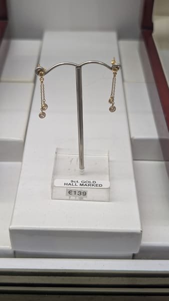 Diamond Drop Earrings, 9ct Gold