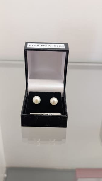 Pearl Drop Earrings, 9ct Gold