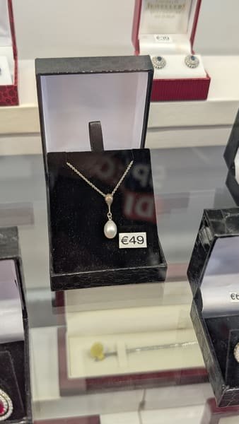 Pearl Drop Pendant, Silver