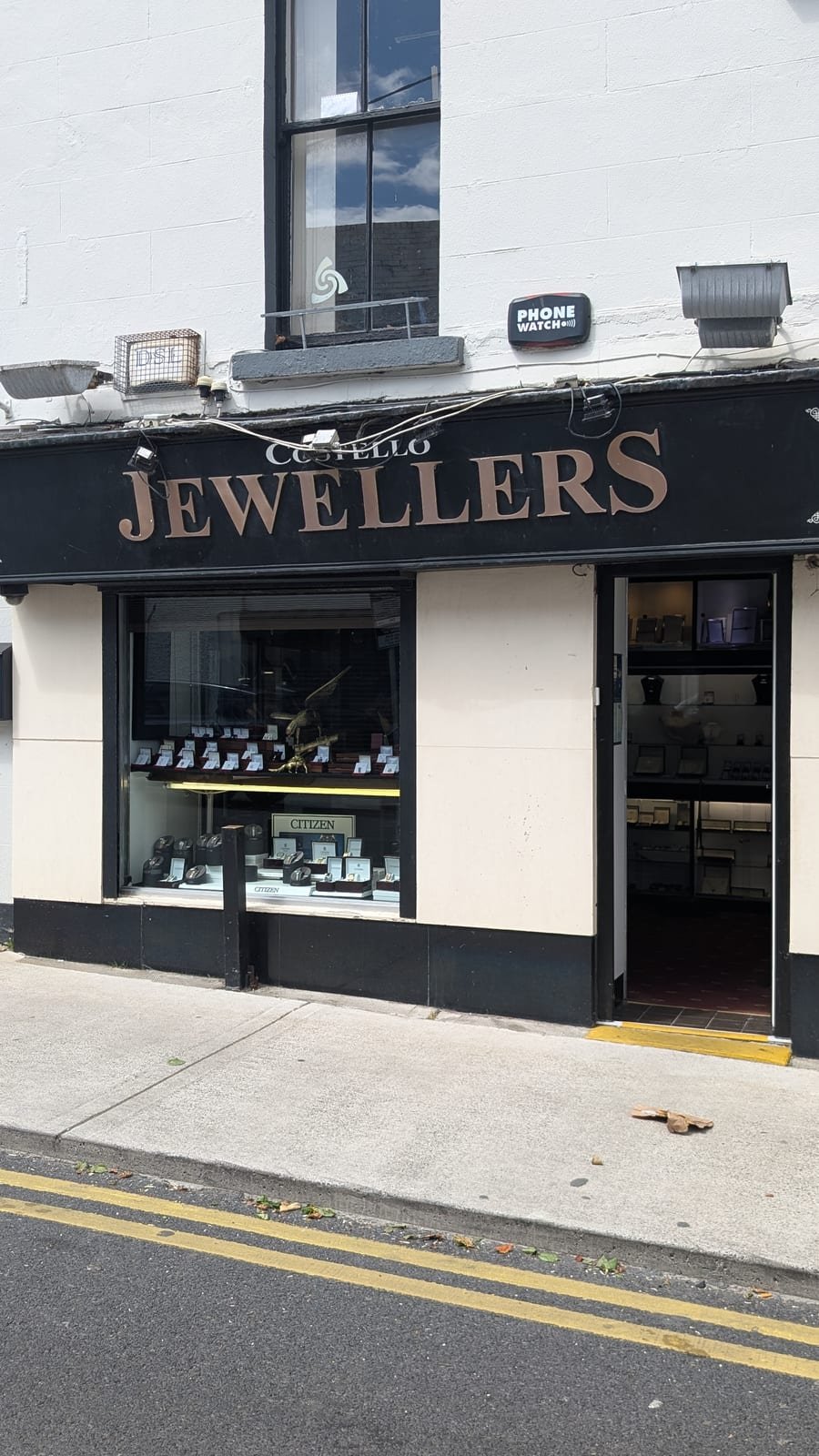 Costello Jewellers shopfront on Northumberland Avenue, Dún Laoghaire